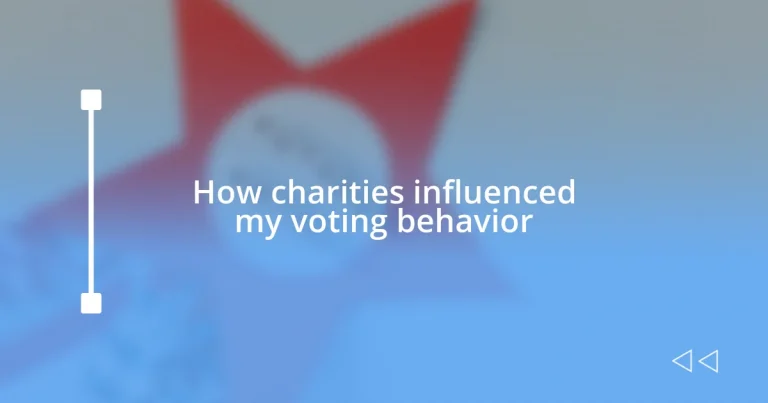 How charities influenced my voting behavior