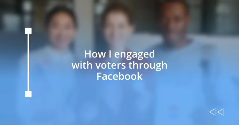 How I engaged with voters through Facebook