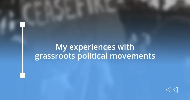 My experiences with grassroots political movements