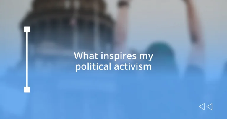 What inspires my political activism